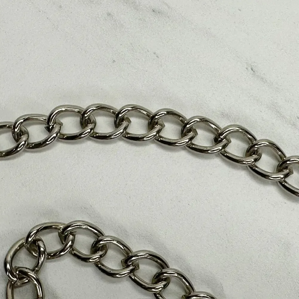Womens Rhinestone Butterfly Chain Belt Silver Tone Chunky XS/Small ✨